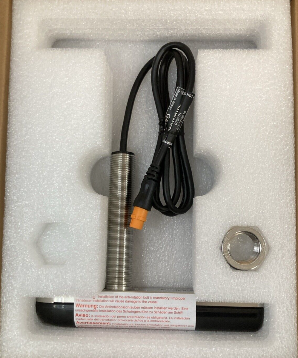 NEW GENUINE GARMIN 010-01961-10 SCANNING TRANSDUCER W/ TEMP THRU-HULL SS