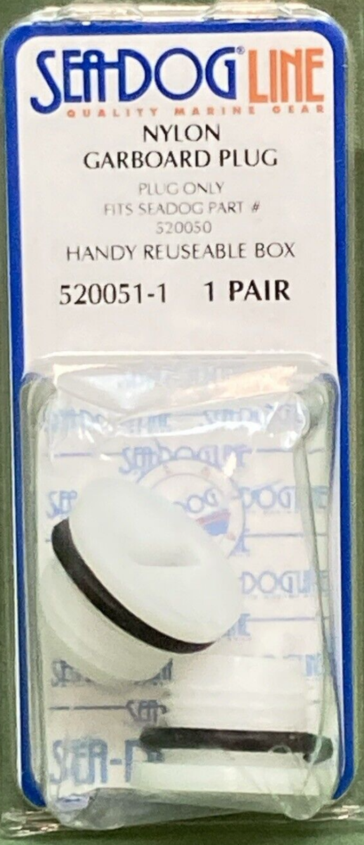 QTY 2 NEW GENUINE SEA DOG 520051-1 NYLON GARBOARD PLUG