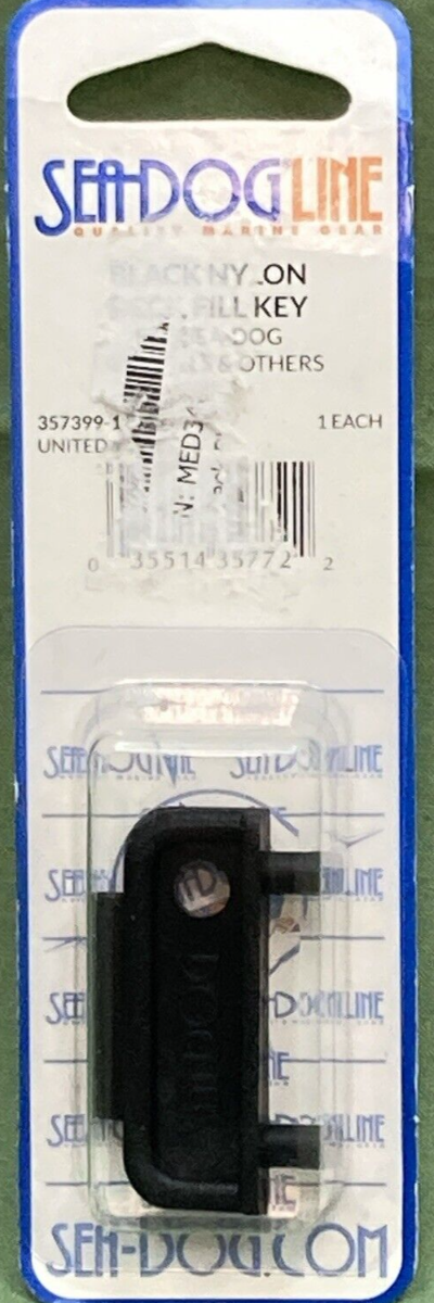 QTY 2 NEW GENUINE SEA DOG 357399-1 NYLON DECK FILL KEY BLACK
