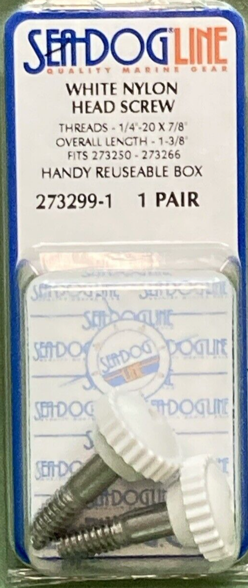 QTY 2 NEW GENUINE SEA DOG 273299-1 NYLON THUMB SCREW WHITE