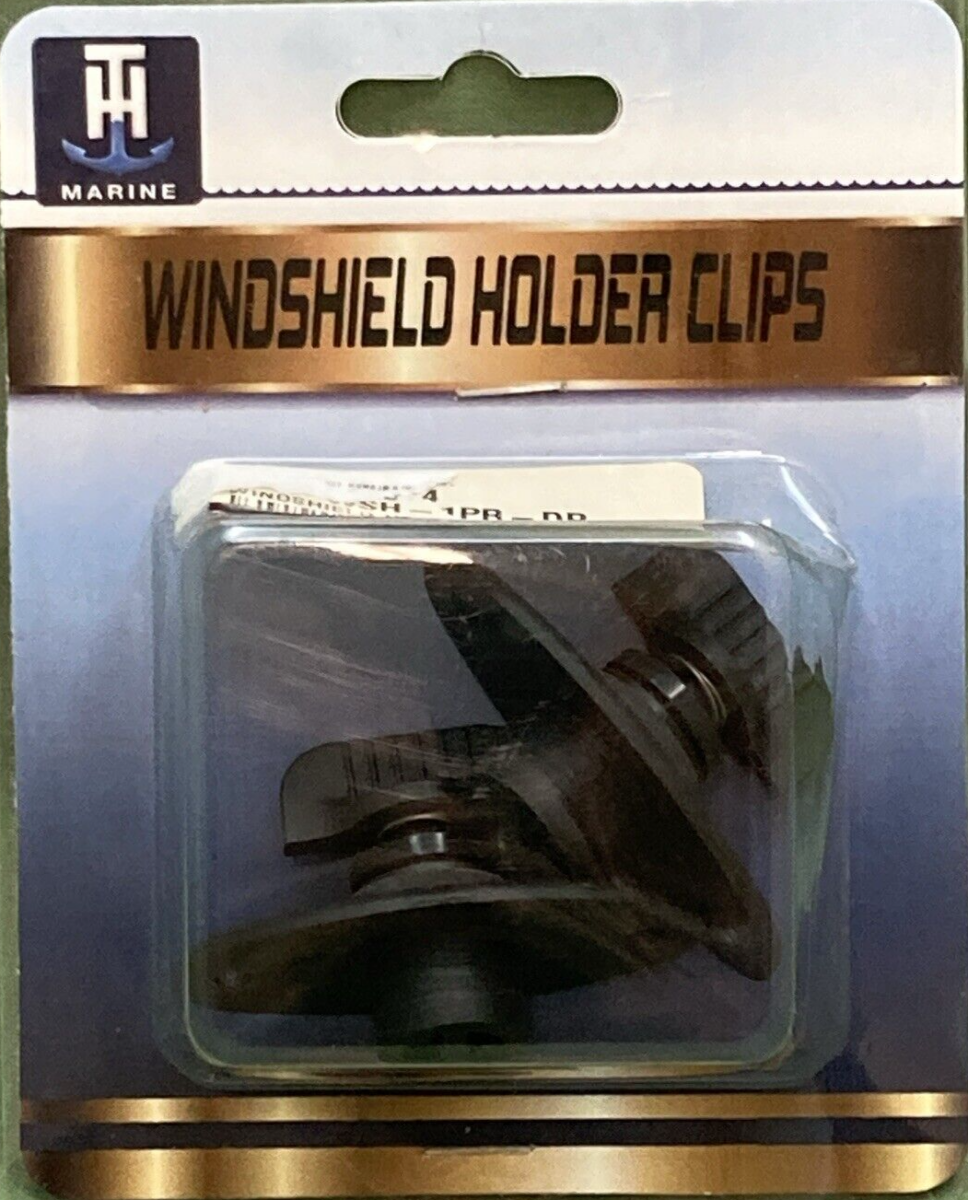 QTY 2 NEW GENUINE T-H MARINE WSH-1PR-DP WINDSHIELD HOLDERS BLACK 5/8" HOLE
