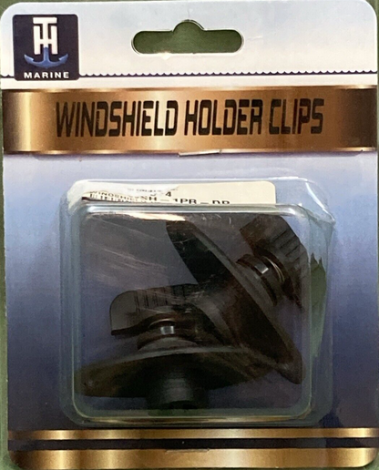 QTY 2 NEW GENUINE T-H MARINE WSH-1PR-DP WINDSHIELD HOLDERS BLACK 5/8" HOLE