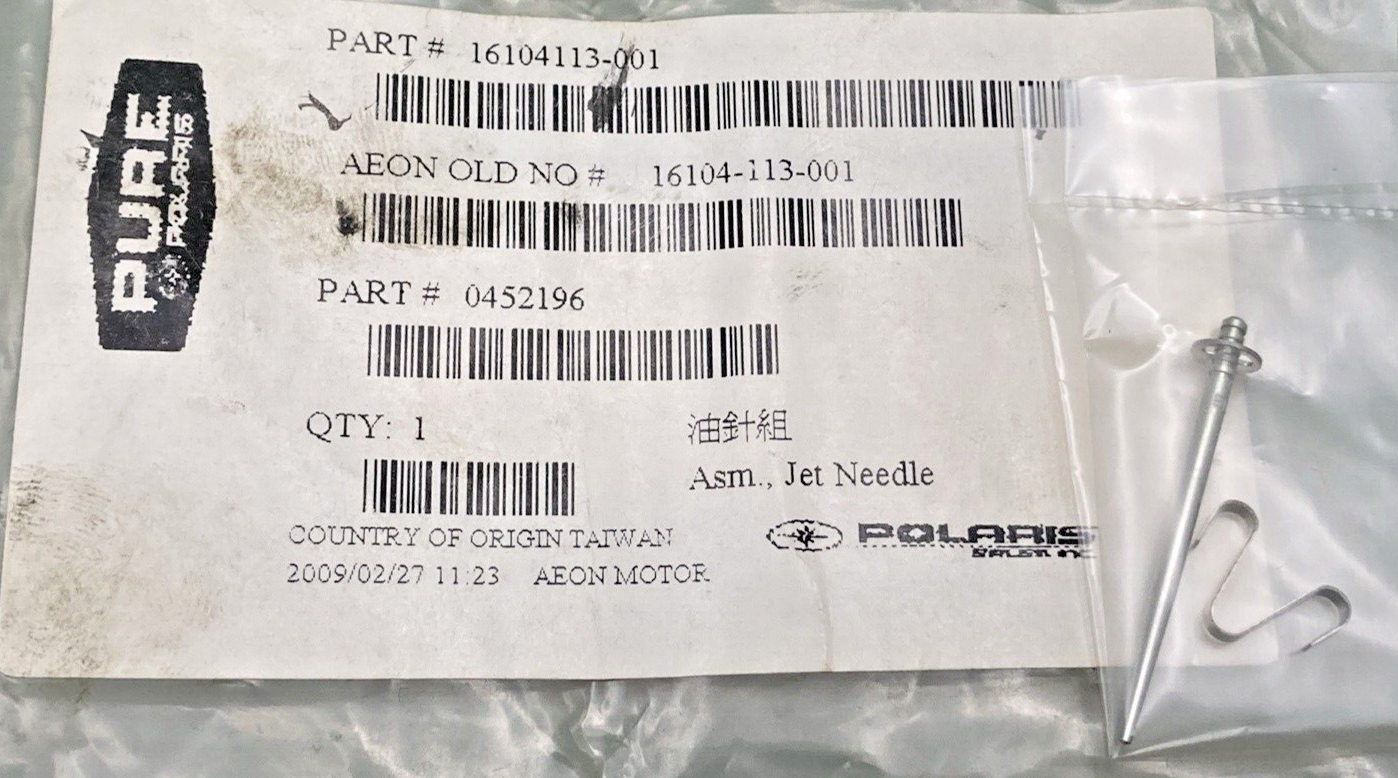 NEW GENUINE POLARIS 0452196 CARBURETOR NEEDLE SET