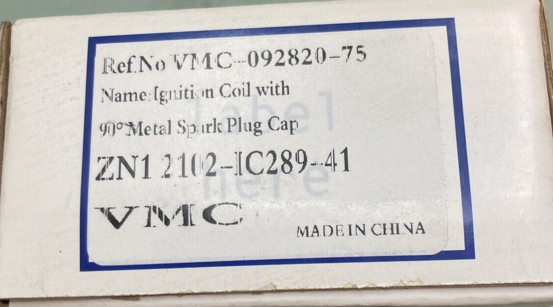 NEW GENUINE VMC ZN1 2102-IC289-41 IGNITION COIL 90° Metal Spark Plug Cap ATV