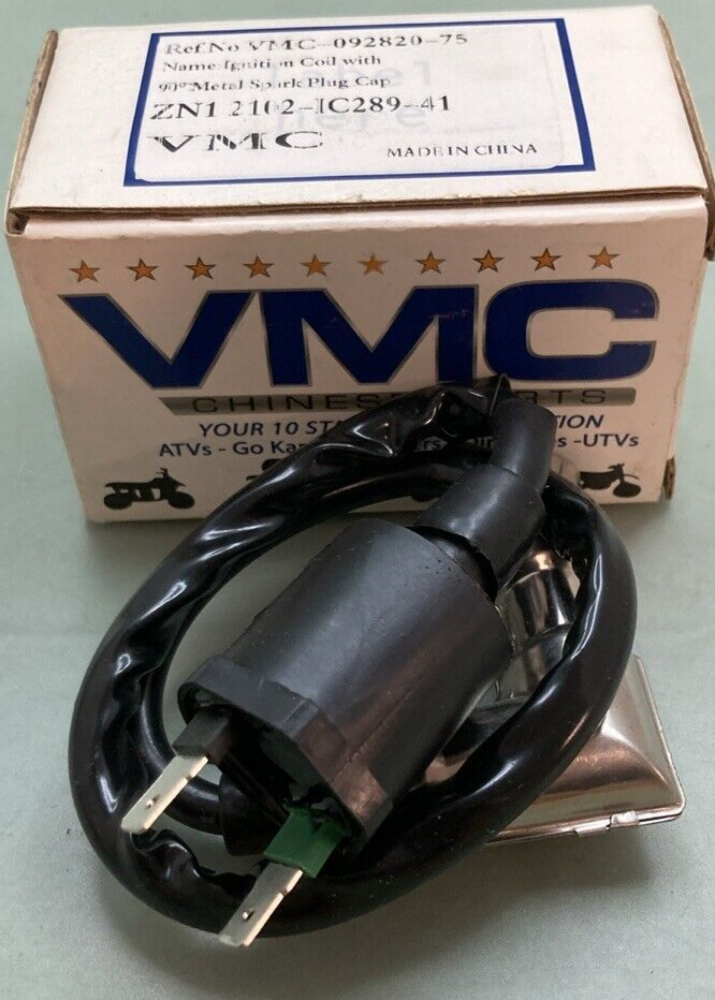 NEW GENUINE VMC ZN1 2102-IC289-41 IGNITION COIL 90° Metal Spark Plug Cap ATV