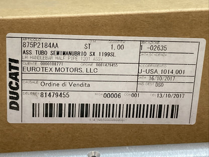 NEW GENUINE DUCATI 875P2184AA HANDLEBAR TUBE L.H.