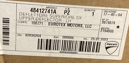 NEW GENUINE DUCATI 48412741A AIR DEFLECTOR, LH