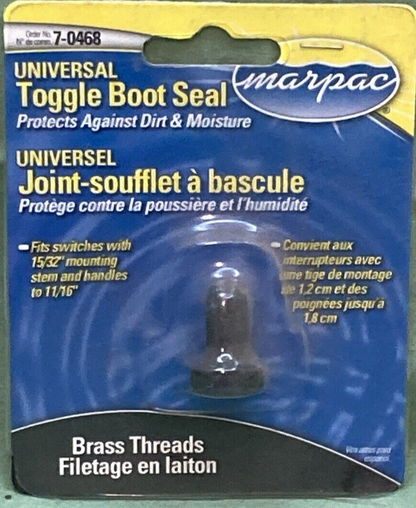 QTY 2 NEW GENUINE MARPAC 7-0468 UNIVERSAL TOGGLE BOOT SEAL BRASS THREADS
