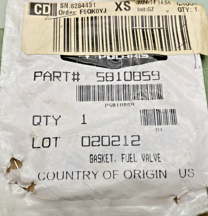 NEW GENUINE POLARIS 5810859 GASKET, FUEL VALVE