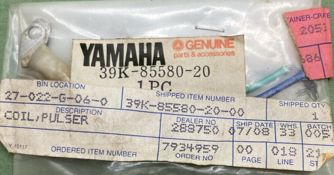 NEW GENUINE YAMAHA 39K-85580-20 COIL PULSER FOR YZ80A