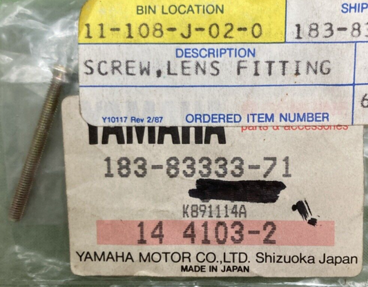 NEW GENUINE YAMAHA 183-83333-71 SCREW LENS FITTING