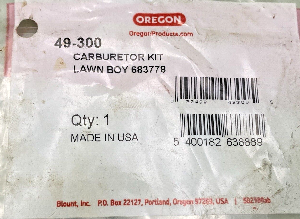NEW REPLACES OREGON 49-300 CARBURETOR KIT LAWN-BOY 683778