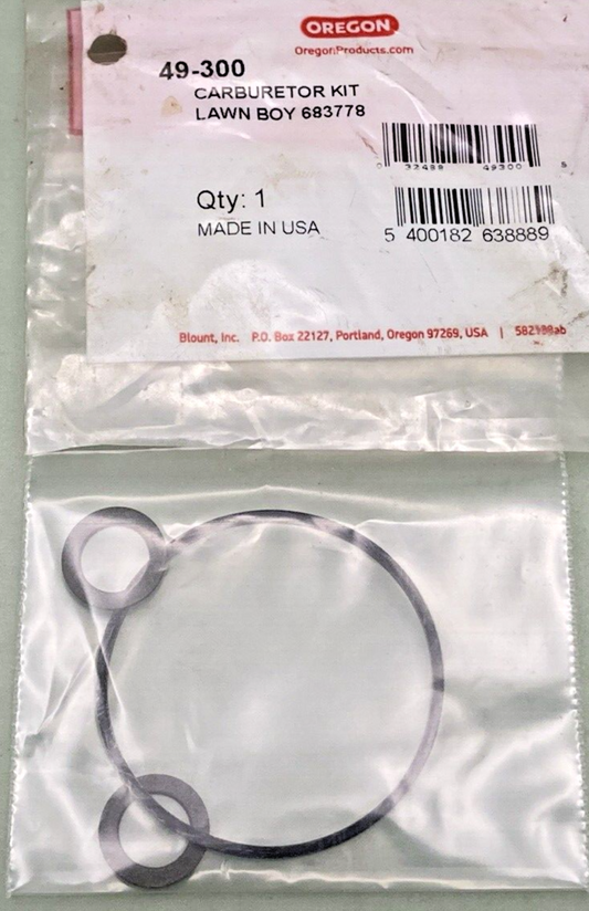 NEW REPLACES OREGON 49-300 CARBURETOR KIT LAWN-BOY 683778
