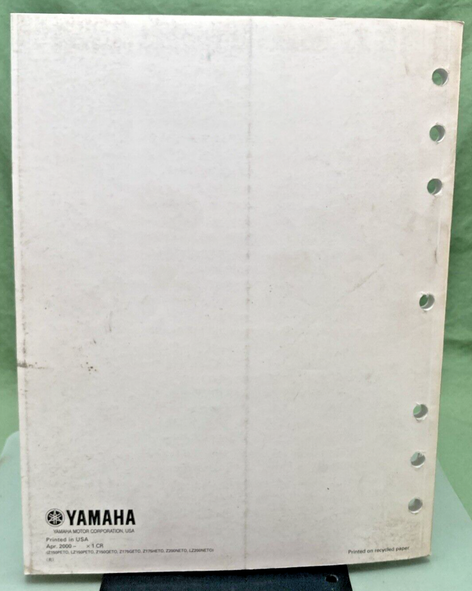 GENUINE YAMAHA LIT-18616-02-22 Z150Z, LZ150Z, VZ150Z SUPP. SERVICE MANUAL 2000