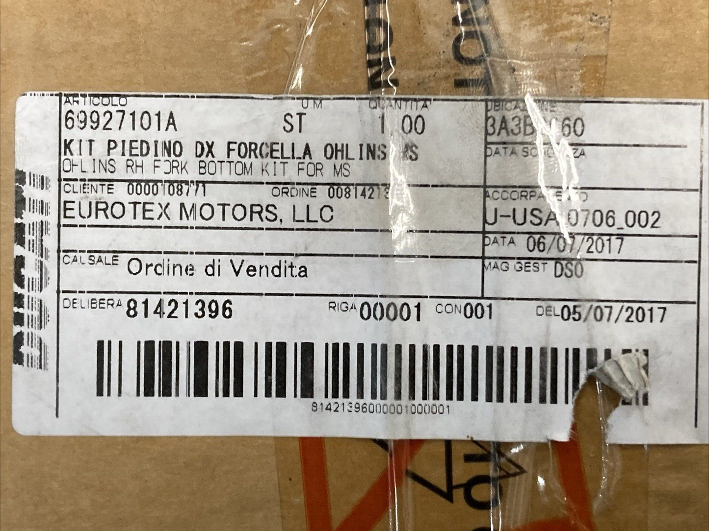 NEW GENUINE DUCATI 69927101A OHLINS RH FORK BOTTOM KIT FOR MS