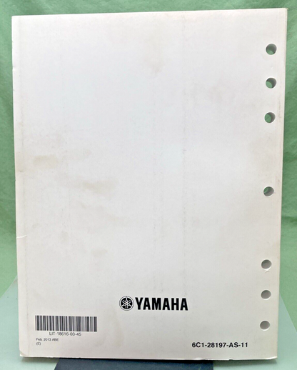GENUINE YAMAHA LIT-18616-03-45 F50B, T50B, F60B, T60B SERVICE MANUAL 2013