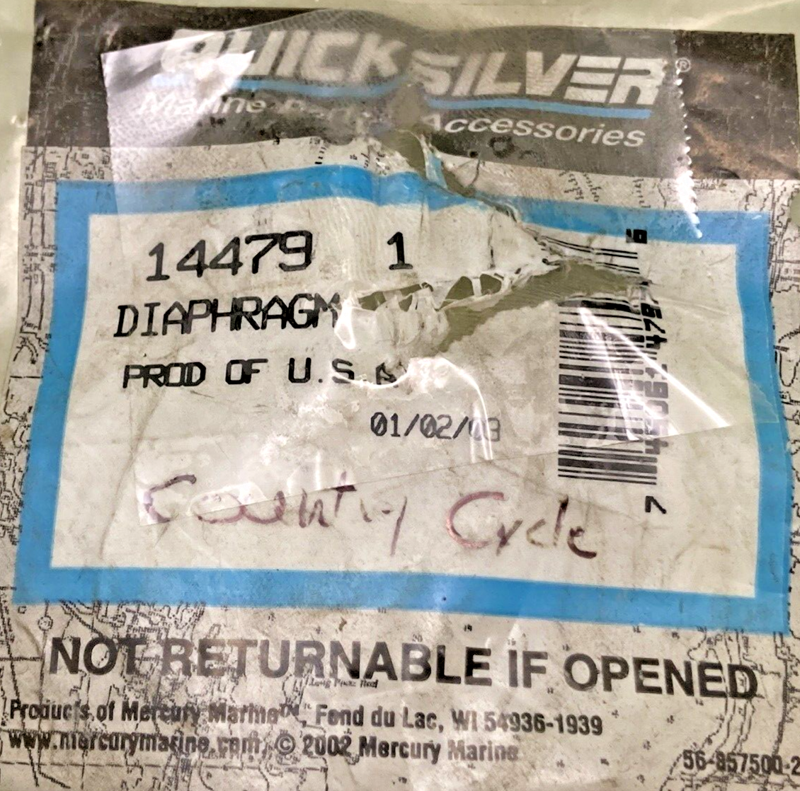 NEW REPLACES QUICKSILVER 144791 EXHAUST MANIFOLD AND EXHAUST PLATE DIAPHRAGM