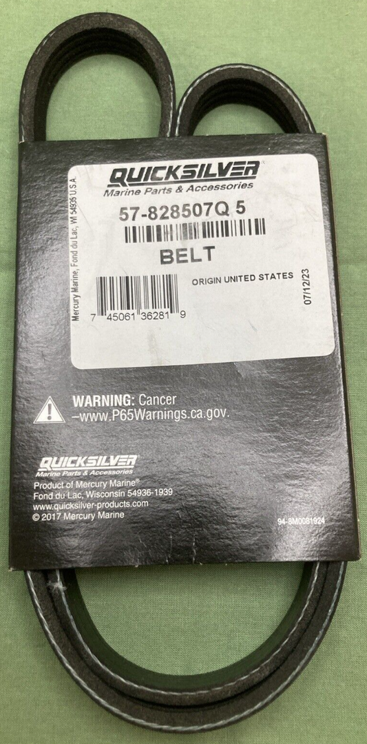NEW GENUINE QUICKSILVER 57-828507Q5 SERPENTINE BELT OUTBOARD