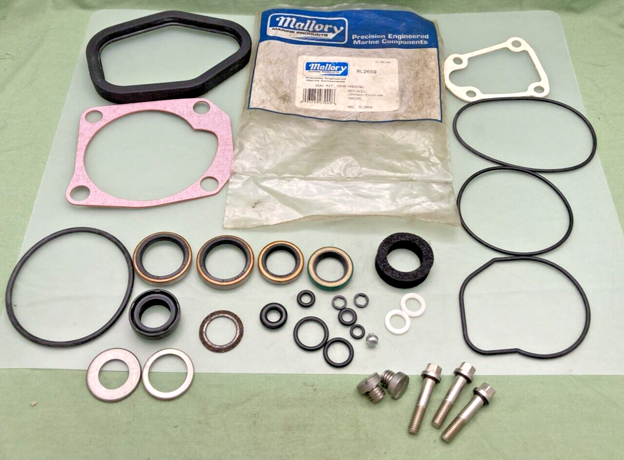 NEW REPLACES MALLORY RL2659 SMALL CASE LOWER GEARCASE SEAL KIT, JOHNSON EVINRUDE