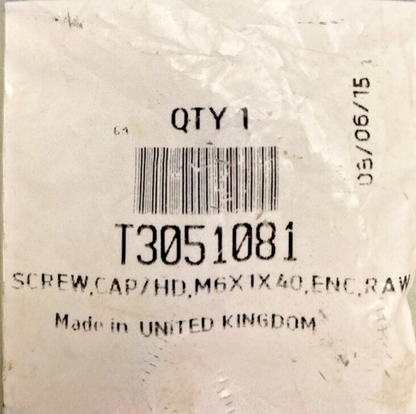 NEW GENUINE TRIUMPH T3051081 Screw, Cap/hd, M6X1X40, Enc, Raw