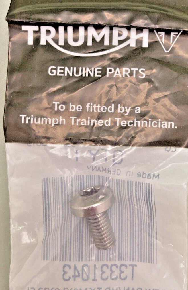 NEW GENUINE TRIUMPH T3331043  Screw, Pan/hd, Tx, M6X1.0X12, Slv