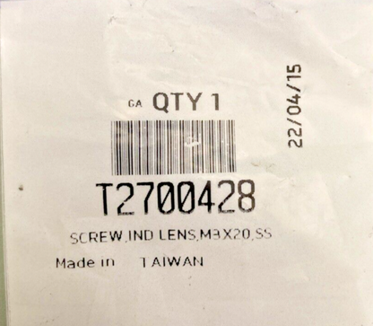 NEW GENUINE TRIUMPH T2700428  Screw, Ind Lens, M3X20, Ss