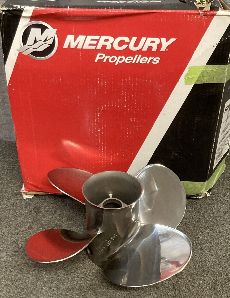 NEW GENUINE MERCURY 48-8M0055547 PROPELLER EXPRESS 4 BLADE RH 14"D 13" PITCH SS