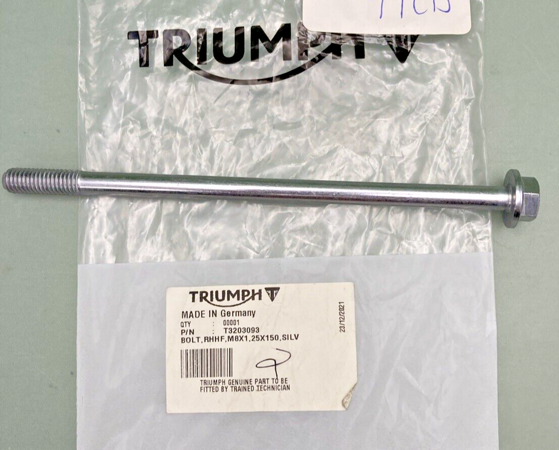 NEW GENUINE TRIUMPH T3203093  Bolt, Rhhf, M8 X 150, Slv