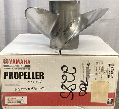 NEW GENUINE YAMAHA 6GR-45976-20 PROPELLER XTO 3 BLADE RH 16-3/8"D 21" PITCH SS