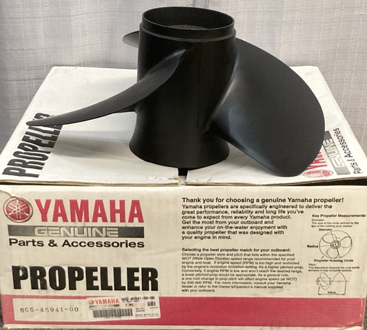 NEW GENUINE YAMAHA 6G5-45941-00 PROPELLER 3 BLADE RH 15.25"D 15" PITCH ALUMINUM