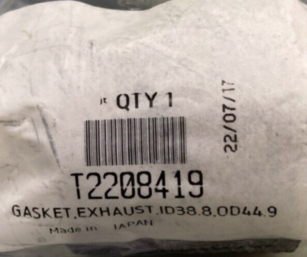 NEW GENUINE TRIUMPH T2208419 Gasket, Exhaust, ID38.8, OD44.9