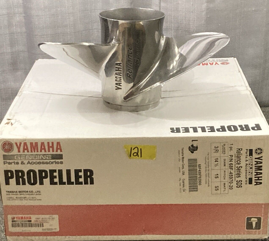 NEW GENUINE YAMAHA 68F-45970-20 PROPELLER 3-BLADE RH 14.5"D 15" PITCH SS
