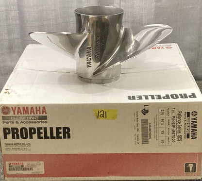 NEW GENUINE YAMAHA 68F-45970-20 PROPELLER 3-BLADE RH 14.5"D 15" PITCH SS