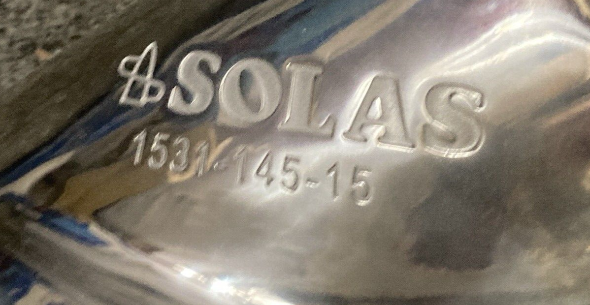 NEW GENUINE SOLAS 1531-145-15 PROPELLER NEW SATURN 3 BLADE 14.5"D 15" PITCH SS