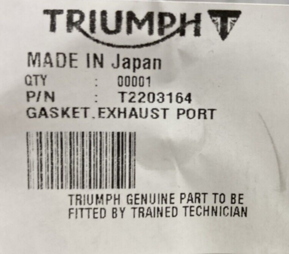 NEW GENUINE TRIUMPH  T2203164 Gasket, Exhaust Port