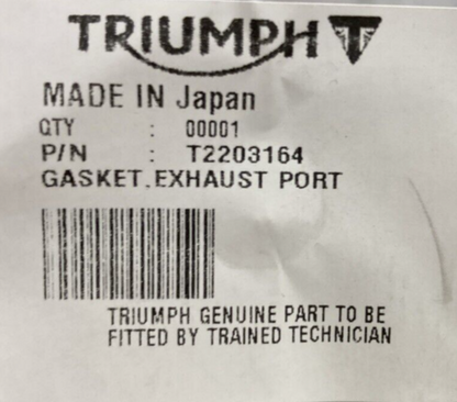 NEW GENUINE TRIUMPH  T2203164 Gasket, Exhaust Port