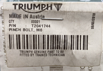 NEW GENUINE TRIUMPH T2041744 Pinch Bolt, M6