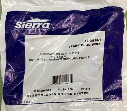 NEW GENUINE SIERRA 18-8819-1 SPARK PLUG WIRE OUTBOARD 7"