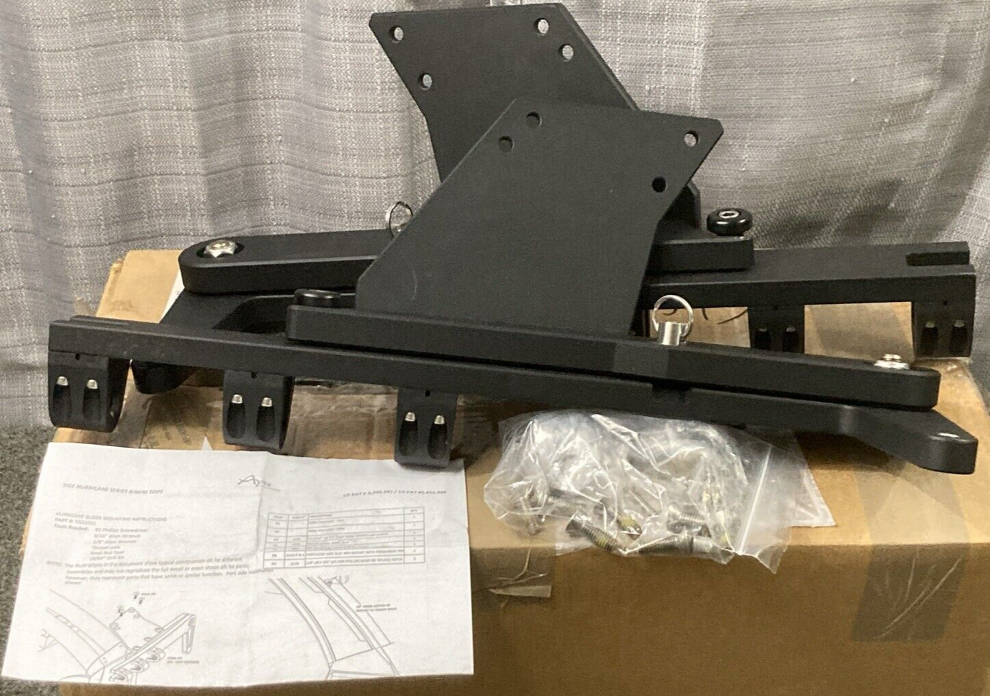 NEW APEX CANVAS COMPANY TG22001-HK TIGE HURRICANE SLIDER ASSEMBLY W/ HARDWARE