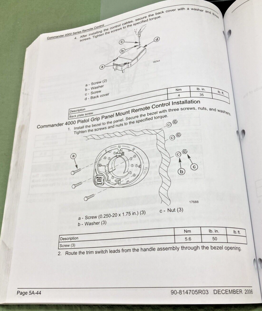 GENUINE MERCURY 90-814705R03 REMOTE CONTROLS SERVICE MANUAL 2006