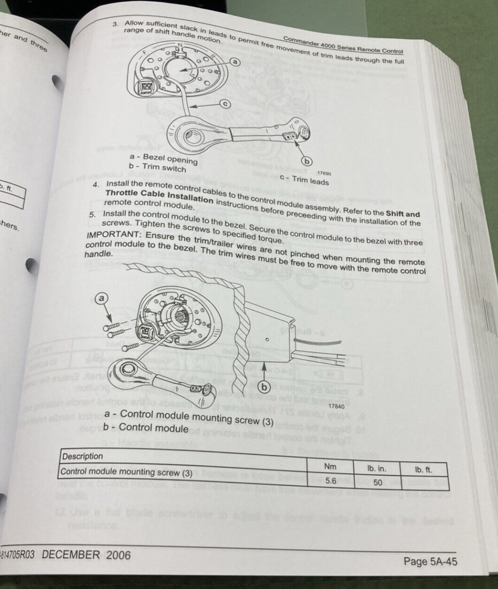 GENUINE MERCURY 90-814705R03 REMOTE CONTROLS SERVICE MANUAL 2006