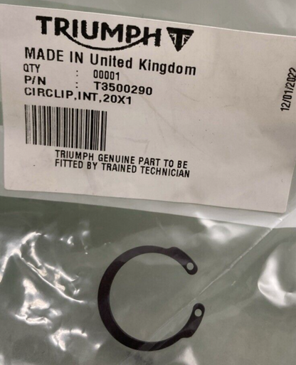 NEW GENUINE TRIUMPH T3500290 Circlip, Int, 20 X 1