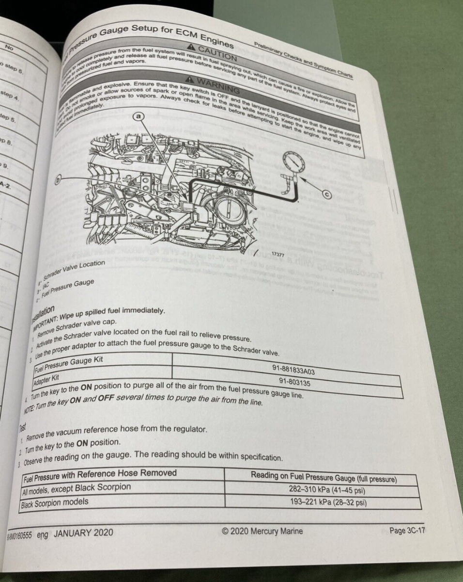 GENUINE MERCURY 90-8M0160555 ECM 555 DIAGNOSTIC SERVICE MANUAL #36 2020