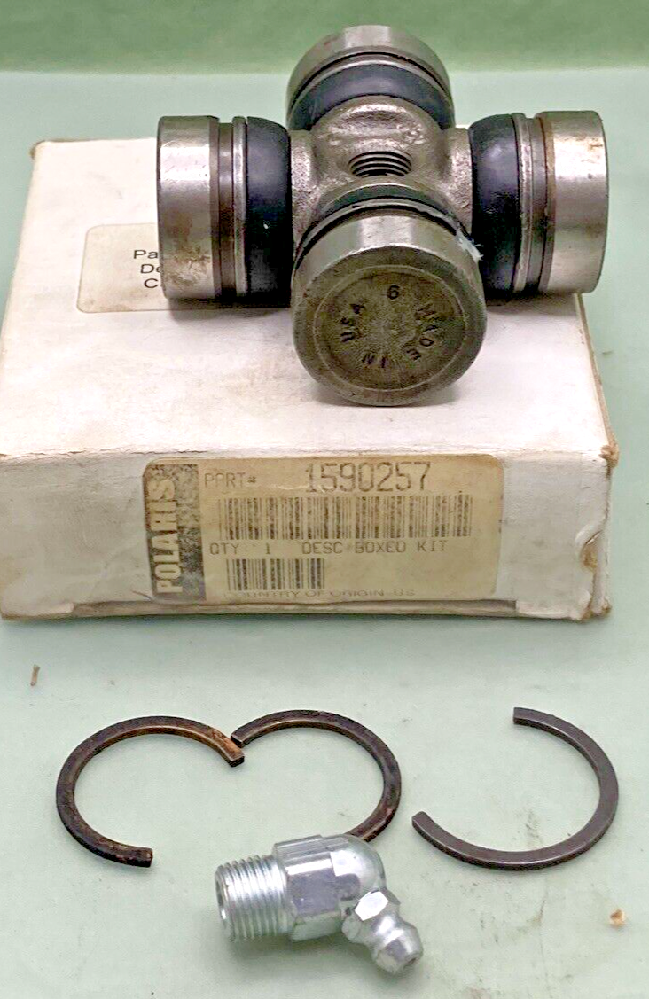NEW GENUINE POLARIS 1590257 MIDDLE AXLE U-JOINT, ONLY 3 CIRCLE CLIPS
