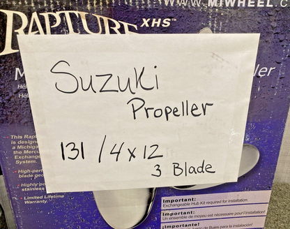SUZUKI 3 BLADE PROPELLER 13 1/4X12 13 SPLINE BOX INCLUDED