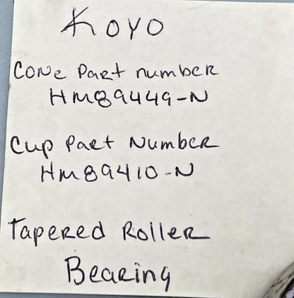 NEW GENUINE KOYO HM89449-N/HM89410N TAPERED ROLLER BEARING HI- CAP MADE IN JAPAN