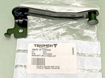 NEW GENUINE TRIUMPH T2317029 Bracket, Bellypan, Lhf