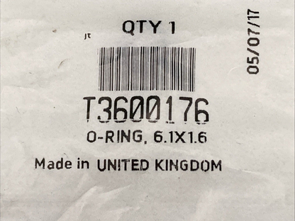 NEW GENUINE TRIUMPH T3600176 O Ring, 6.1 X 1.6