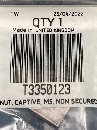 NEW GENUINE TRIUMPH T3350123 Nut, Captive, M5, Non Secured