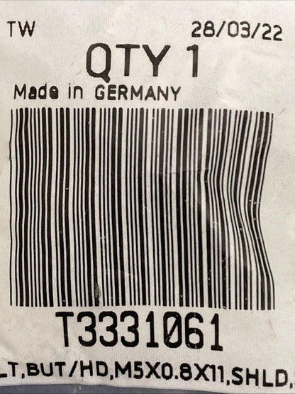 NEW GENUINE TRIUMPH T3331061 Bolt, But/hd, M5 X 11, Shld, Slv